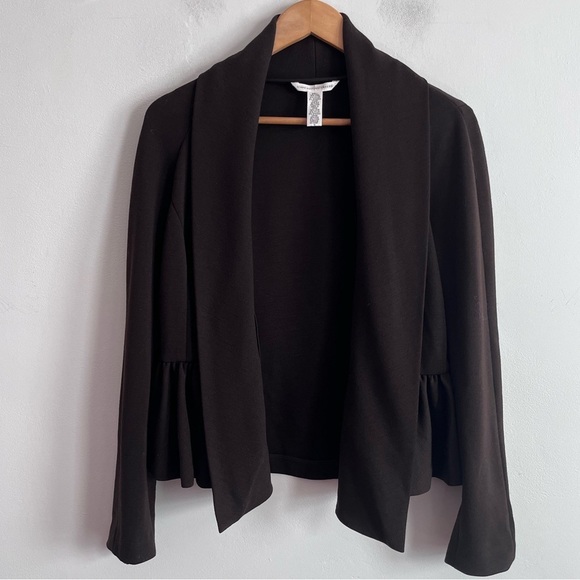 Diane Von Furstenberg Brown Cecile Peplum Wool Blend Blazer - Picture 1 of 5